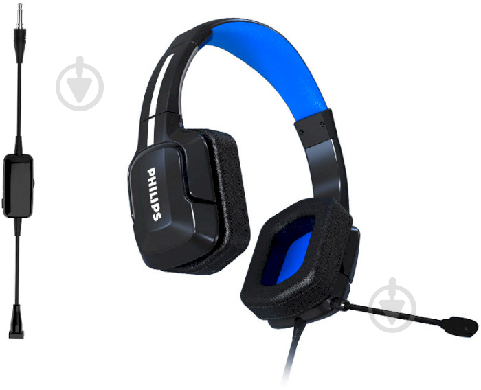 Гарнитура игровая Philips Gaming TAGH301 3.5 мм black/blue (TAGH301BL/00) - фото 2