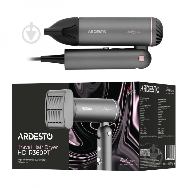 Фен ARDESTO Pink Touch HD-R360PT - фото 6 Фен ARDESTO Pink Touch HD-R360PT - фото 6