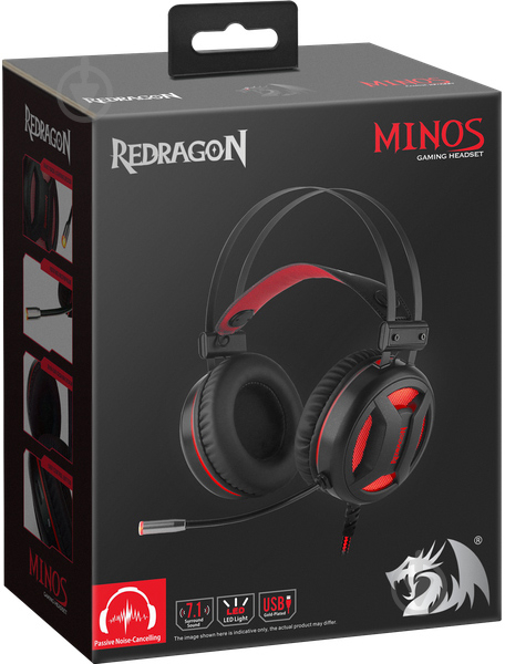 Гарнитура игровая Redragon Minos Surround 7.1 black/red (78368) - фото 6