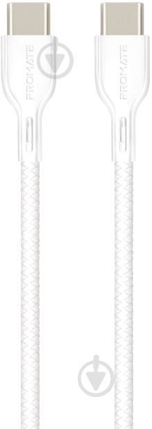 Кабель Promate PowerBeam-CC Type-C — Type-C 1,2 м белый (powerbeam-cc.white) - фото 1 Кабель Promate PowerBeam-CC Type-C — Type-C 1,2 м белый (powerbeam-cc.white) - фото 1