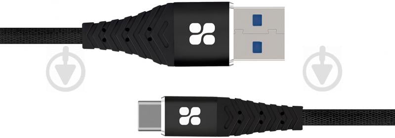 Кабель Promate NerveLink-C USB — Type-C 1,2 м чорний (nervelink-c.black) - фото 1