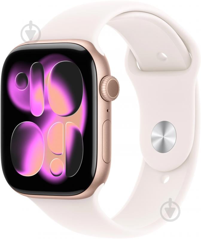 Смарт-годинник Apple Watch Series 11 GPS 46mm Rose Gold Aluminium Case with Light Blush Sport Band - M/L (MEV74RK/A) - фото 1