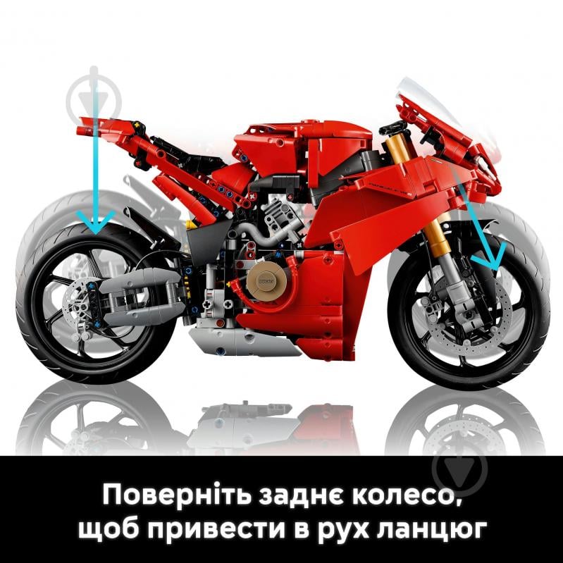 Конструктор LEGO Technic Мотоцикл Ducati Panigale V4 S 42202 - фото 7 Конструктор LEGO Technic Мотоцикл Ducati Panigale V4 S 42202 - фото 7