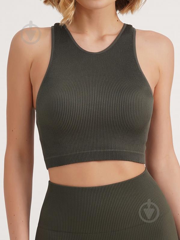 Топ Giulia Halter top rib р.L/XL хаки - фото 1 Топ Giulia Halter top rib р.L/XL хаки - фото 1