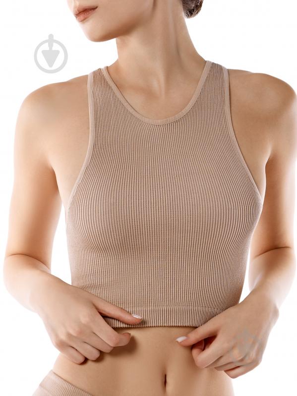 Топ Giulia Halter top rib р.S/M бежевый - фото 1