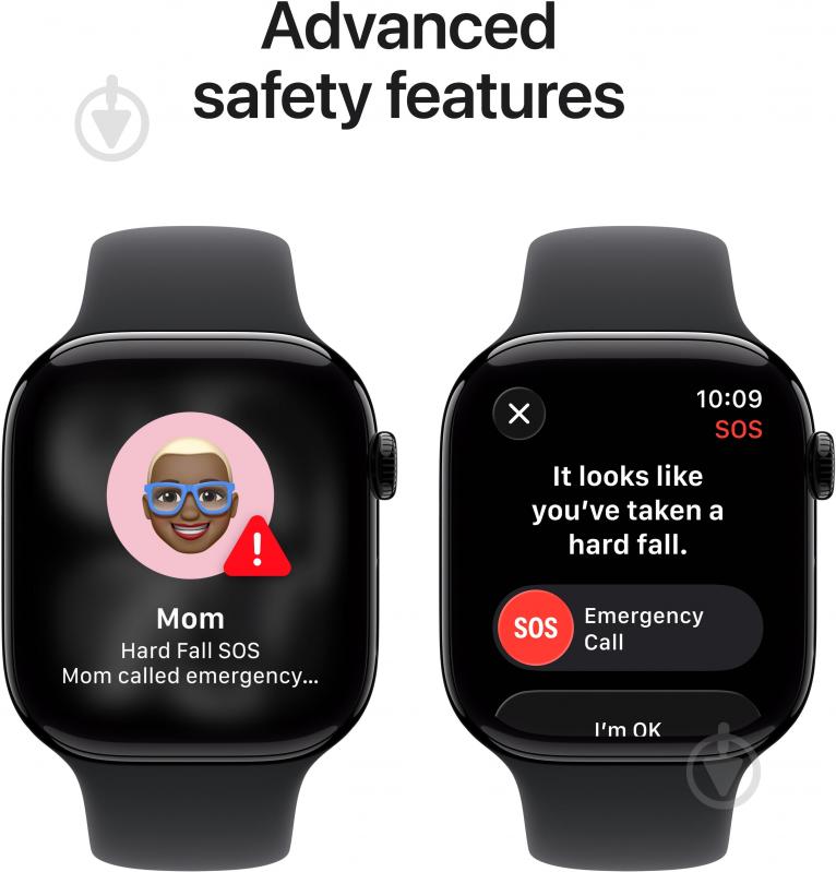 Смарт-годинник Apple Watch Series 11 GPS + Cellular 42mm Jet Black Aluminium Case with Black Sport Band - M/L (MF854RK/A) - фото 6