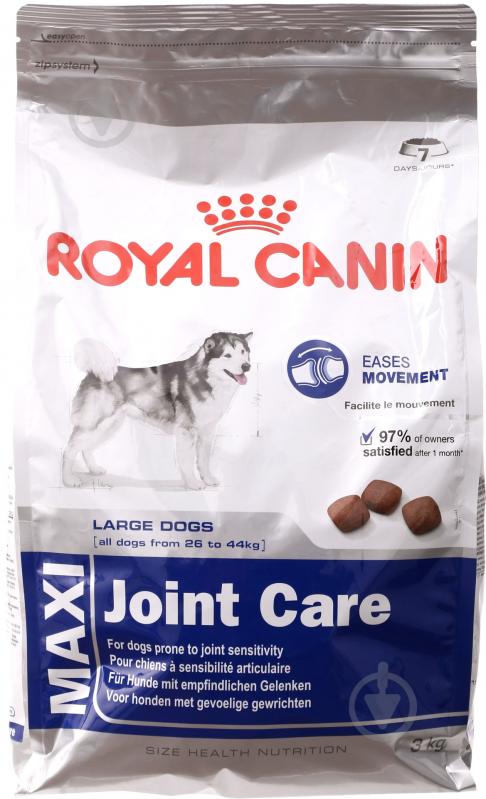 Корм сухой для взрослых собак для крупных пород Royal Canin Maxi Joint Care 3 кг (домашняя птица, рис, кукуруза) 3 кг - фото 1 Корм сухой для взрослых собак для крупных пород Royal Canin Maxi Joint Care 3 кг (домашняя птица, рис, кукуруза) 3 кг - фото 1