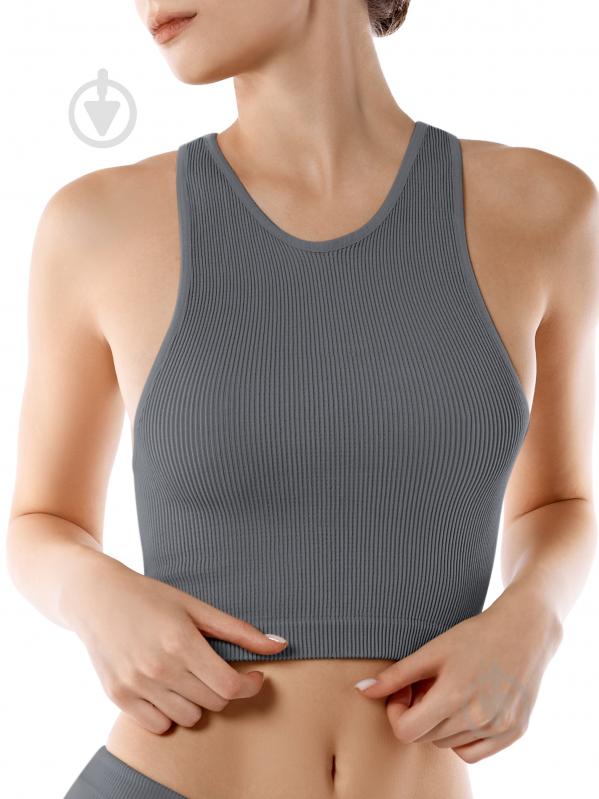 Топ Giulia Halter top rib р.S/M серый - фото 1
