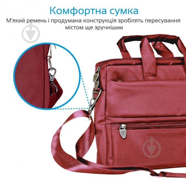 Сумка для ноутбука Promate 15.6" red (apollo-mb.red) - фото 4