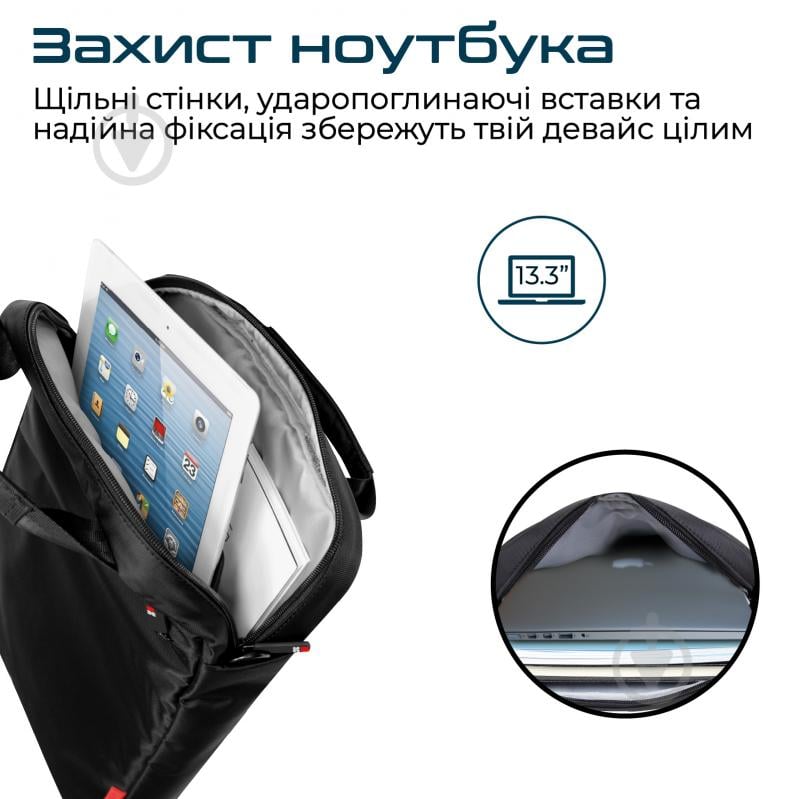 Сумка для ноутбука Promate Rebel-MB 13" black (rebel-mb.black) - фото 3