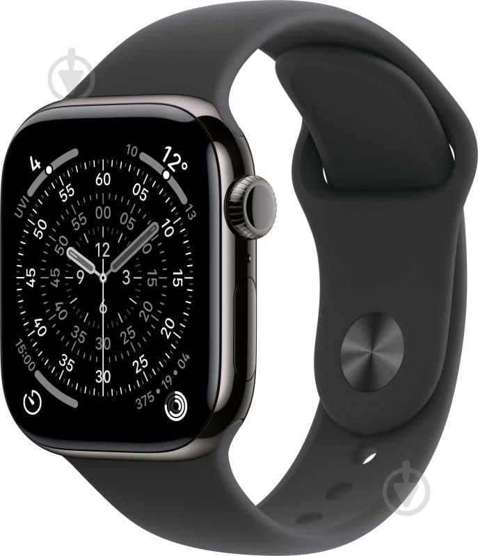 Смарт-годинник Apple Watch Series 11 GPS + Cellular 42mm Slate Titanium Case with Black Sport Band - S/M (MF8R4RK/A) - фото 1