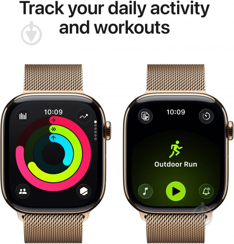 Смарт-годинник Apple Watch Series 11 GPS + Cellular 42mm Gold Titanium Case with Gold Milanese Loop (MF8Y4RK/A) - фото 4