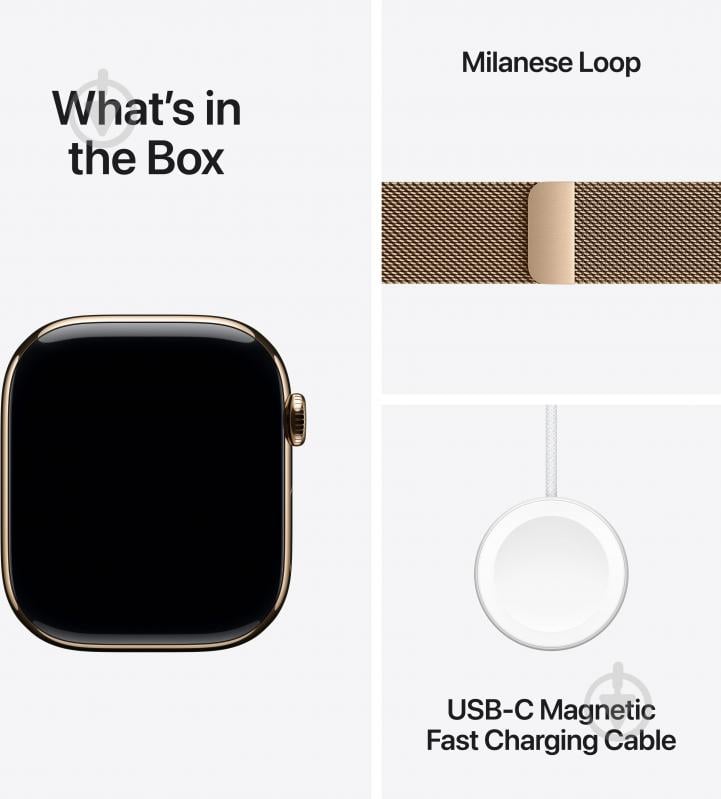 Смарт-годинник Apple Watch Series 11 GPS + Cellular 42mm Gold Titanium Case with Gold Milanese Loop (MF8Y4RK/A) - фото 8