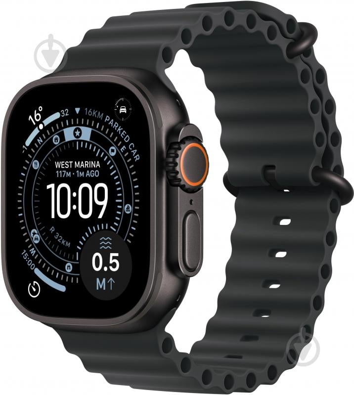 Смарт-годинник Apple Watch Ultra 3 GPS + Cellular 49mm Black Titanium Case with Black Ocean Band (MF0J4QP/A) - фото 1