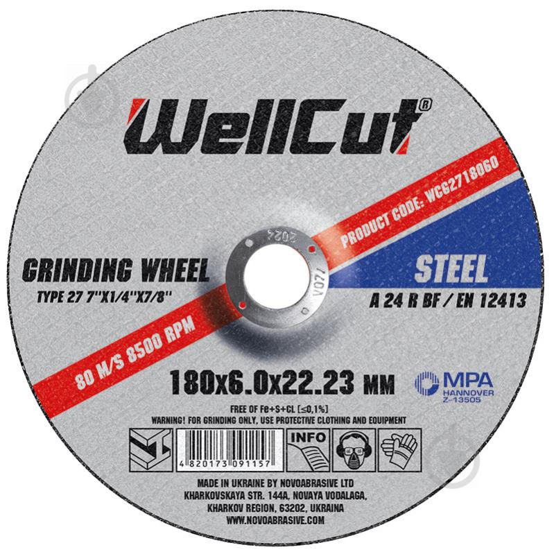 Круг зачисний WellCut 180x6,0x22,2 мм WCG2718060 - фото 1