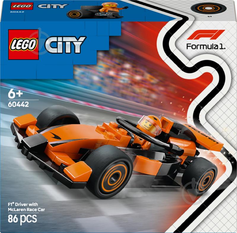 Конструктор LEGO City Пілот F1® з автомобілем для перегонів команди McLaren 60442 - фото 1