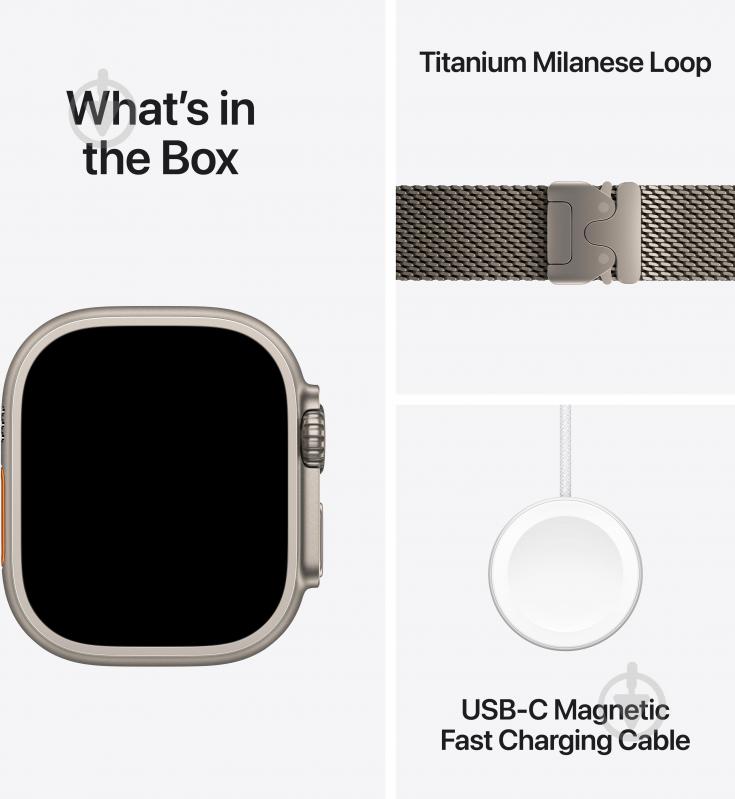 Смарт-часы Apple Watch Ultra 3 GPS + Cellular 49mm Natural Titanium Case with Natural Titanium Milanese Loop - Medium (MEWY4QP/A) - фото 7