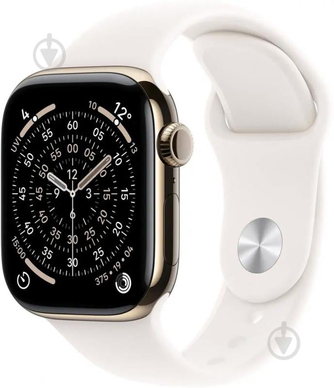Смарт-годинник Apple Watch Series 11 GPS + Cellular 46mm Gold Titanium Case with Light Blush Sport Band - S/M (MFD54RK/A) - фото 1