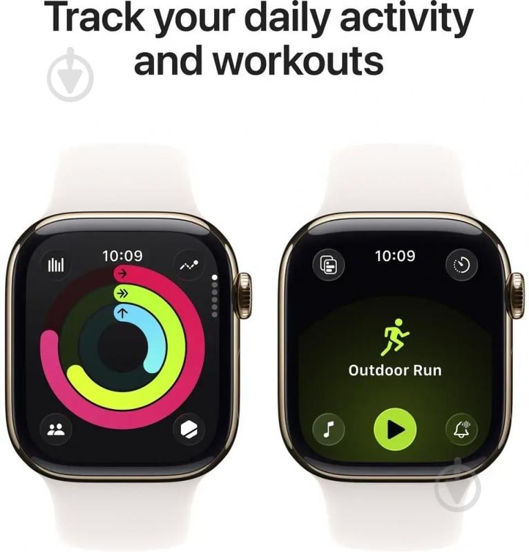 Смарт-годинник Apple Watch Series 11 GPS + Cellular 46mm Gold Titanium Case with Light Blush Sport Band - S/M (MFD54RK/A) - фото 4