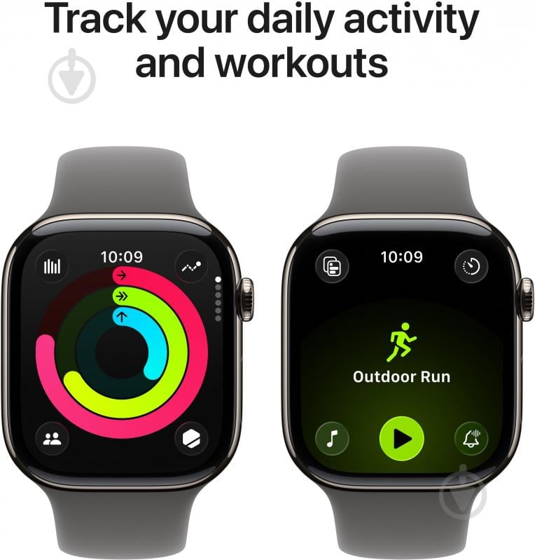 Смарт-годинник Apple Watch Series 11 GPS + Cellular 46mm Natural Titanium Case with Stone Grey Sport Band - M/L (MFCX4RK/A) - фото 4