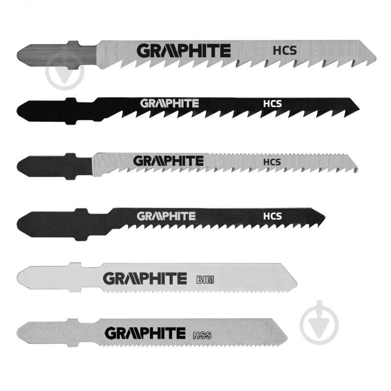 Набір пилок для електролобзика GRAPHITE 6 шт. 57H754 - фото 1