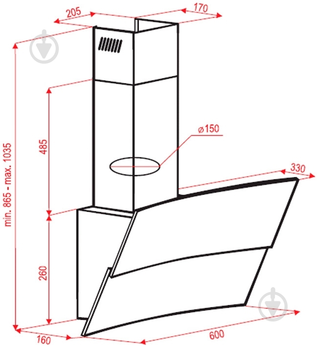 Вытяжка Perfelli DN 6261 W - фото 7