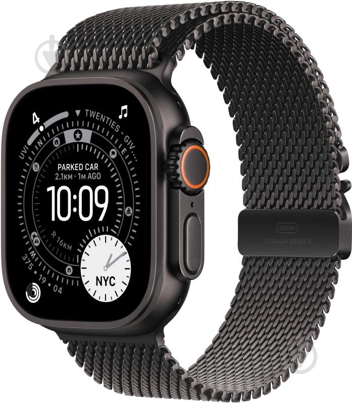 Смарт-часы Apple Watch Ultra 3 GPS + Cellular 49mm Black Titanium Case with Black Titanium Milanese Loop - Large (MF1T4QP/A) - фото 1