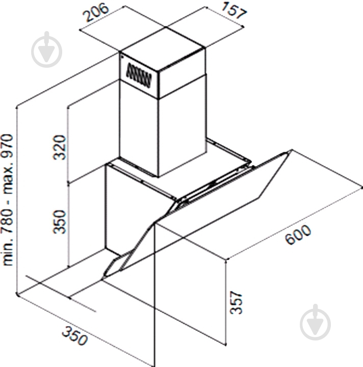 Витяжка Perfelli DNS 6114 BL LED - фото 7