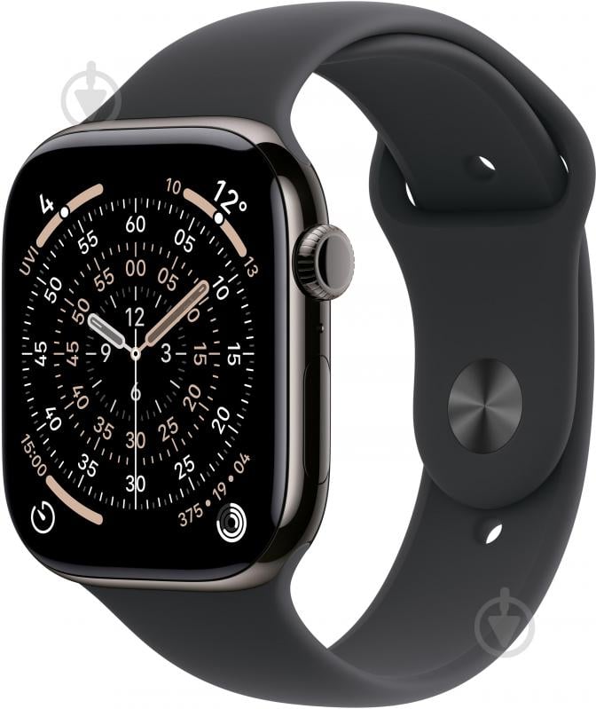 Смарт-годинник Apple Watch Series 11 GPS + Cellular 46mm Slate Titanium Case with Black Sport Band - M/L (MFD24RK/A) - фото 1