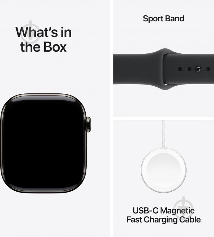 Смарт-годинник Apple Watch Series 11 GPS + Cellular 46mm Slate Titanium Case with Black Sport Band - M/L (MFD24RK/A) - фото 8