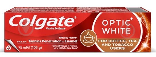 Зубная паста Colgate Optic White отбеливающая 75 мл - фото 2 Зубная паста Colgate Optic White отбеливающая 75 мл - фото 2