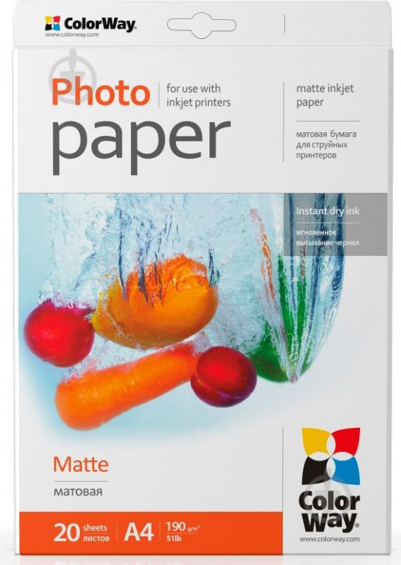 Фотобумага ColorWay A4 (PM190020A4) - фото 1