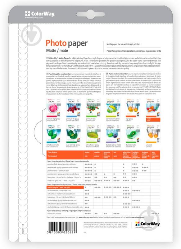 Фотопапір ColorWay A4 (PM190050A4) - фото 3