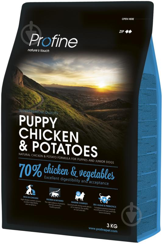 Корм для усіх порід Profine сухий для цуценят та молодих собак Puppy Chicken курка та картопля 3 кг 3 кг - фото 1