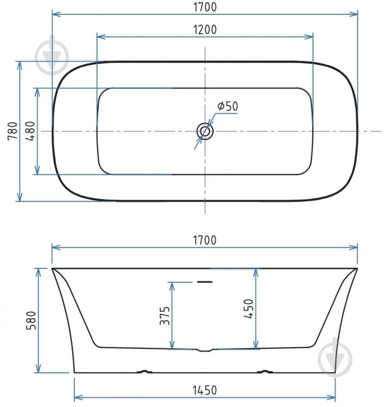 Ванна акрилова Ravak APART 170х78 см Freedom Y - фото 3 Ванна акрилова Ravak APART 170х78 см Freedom Y - фото 3