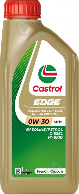 Моторное масло Castrol Edge Titanium FST А3/В4 0W-30 1 л (RB-EDG0334-12X1) - фото 1