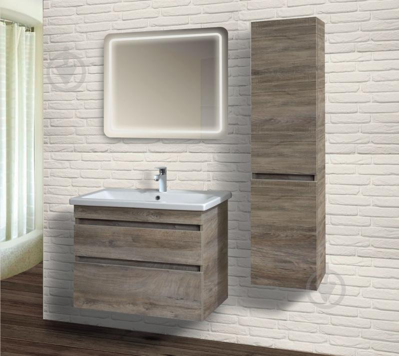Шафа для ванної кімнати ScandiSPA TEXTURE П-38К Oak - фото 2
