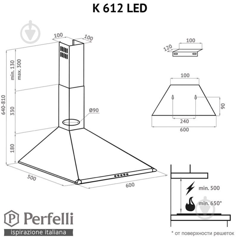 Вытяжка Perfelli K 612 BL LED - фото 8