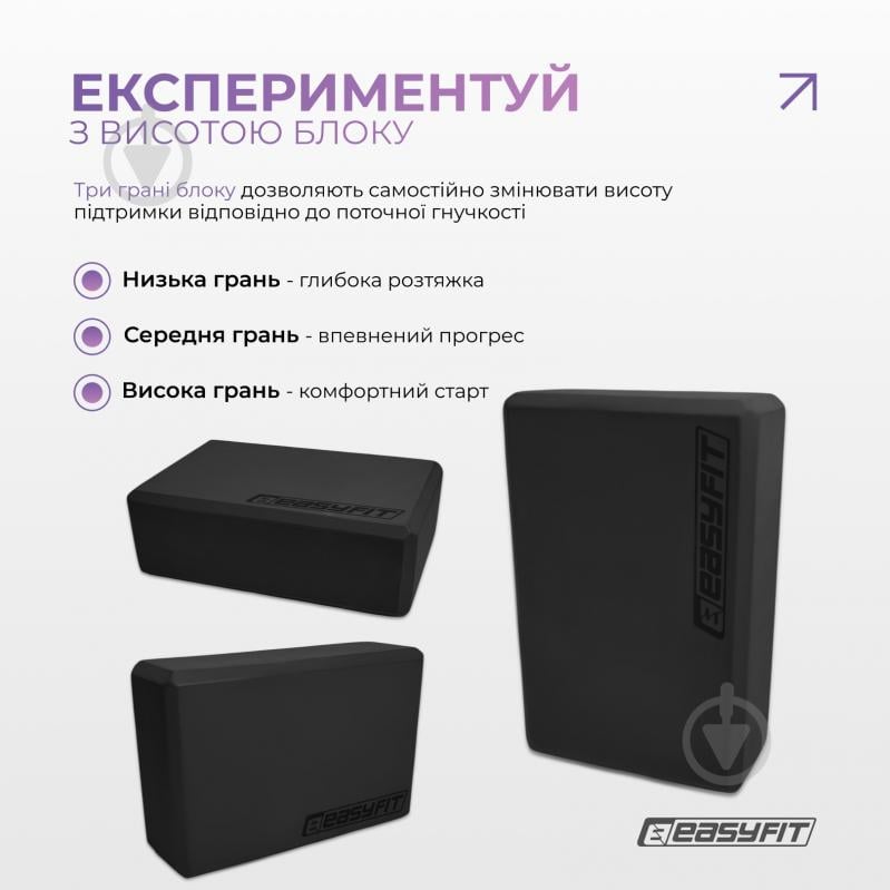 Блок для йоги EasyFit EF-1818 черный - фото 7