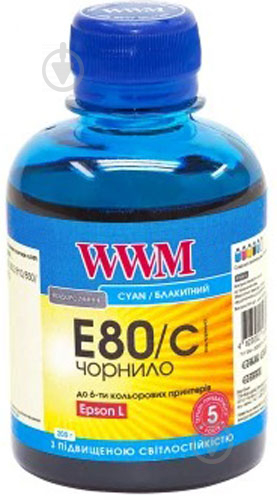 Чорнило WWM EPSON L800 (Cyan) (E80/C) 200 г синій - фото 1