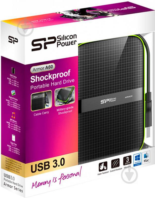 Внешний жесткий диск Silicon Power 5 ТБ 2,5" USB 3.1 (SP050TBPHDA60S3K) - фото 6