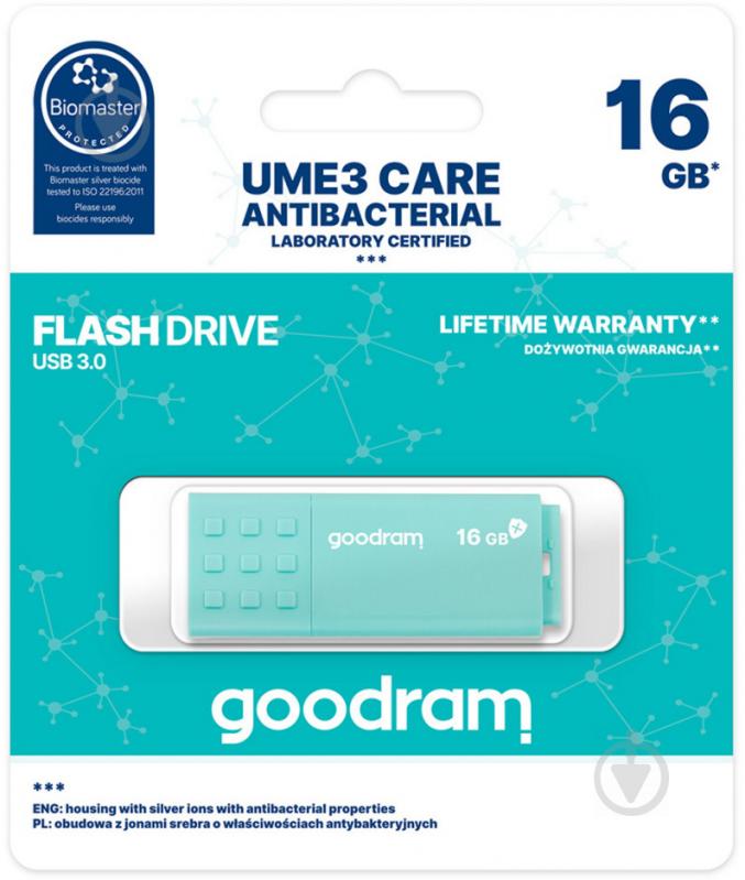 Флеш-память USB Goodram UME3 16 ГБ USB 3.0 green (UME3-0160CRR11) - фото 5