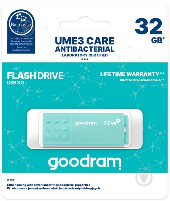 Флеш-память USB Goodram UME3 32 ГБ USB 3.0 green (UME3-0320CRR11) - фото 5