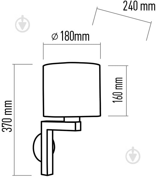 Бра TK Lighting Troy 1WPL 1x60 Вт E27 бук/лен - фото 3