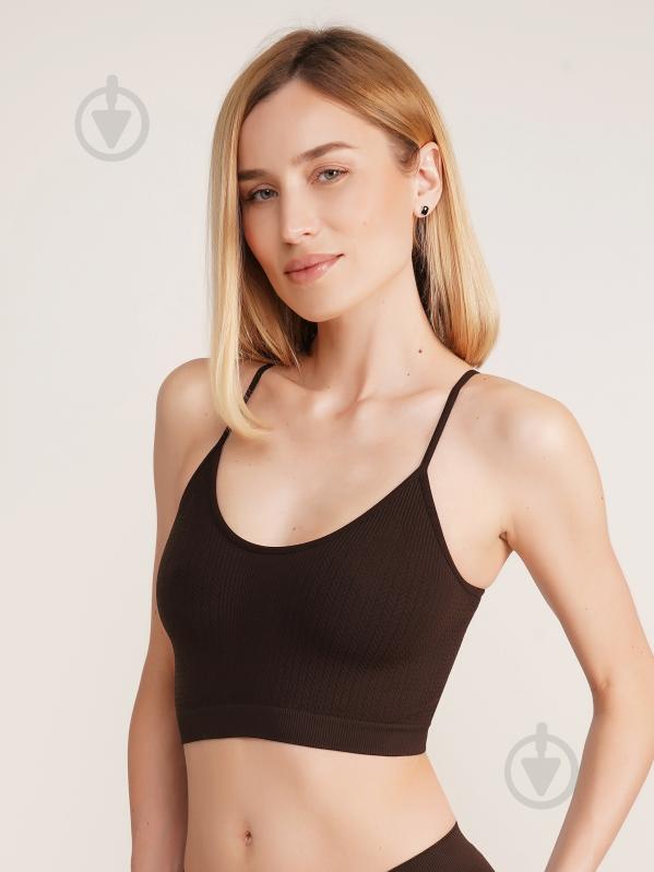 Топ-брасьер Giulia CAMI TOP BRAID р.SM темно-коричневый - фото 2