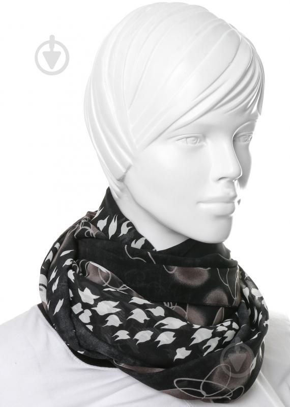 Шарфик SH006 черно-коричневый - фото 2