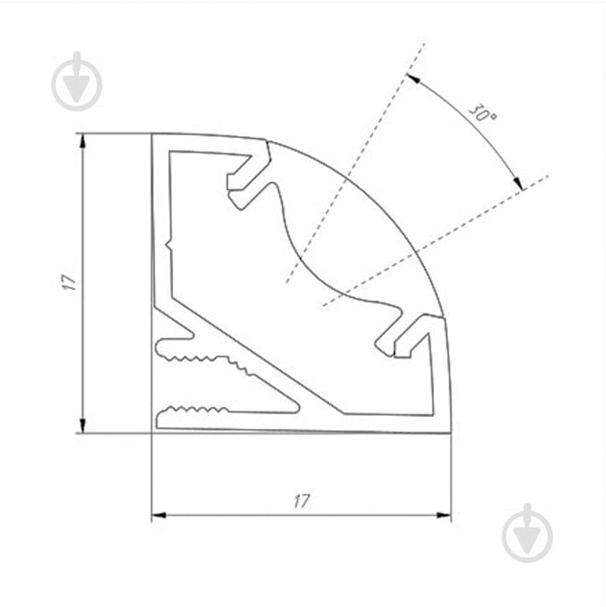 Профиль алюминиевый Светкомплект угловой анодированный ЛПУ 17x17 мм 200 см - фото 4
