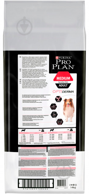 Корм для середніх порід Purina Pro Plan Medium Sensitive Skin з лососем 14 кг - фото 2