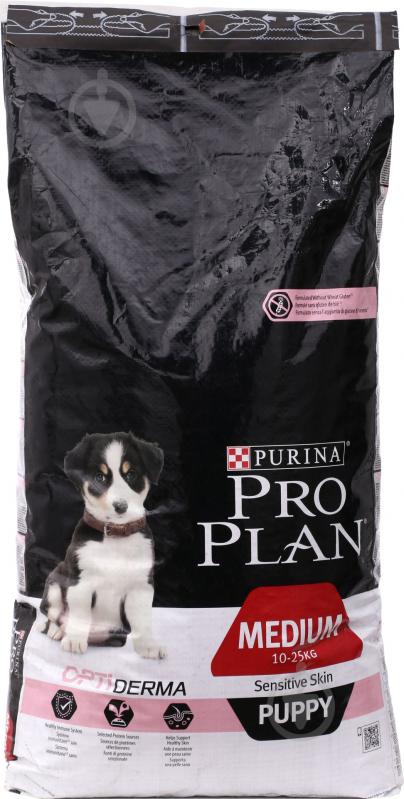 Корм для середніх порід Pro Plan Pro Plan Puppy Medium Sensitive з лососем і рисом 12 кг 12 кг - фото 1