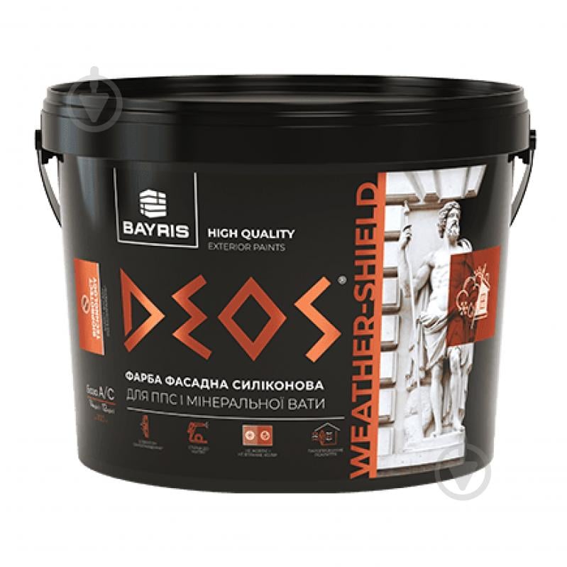 Фарба фасадна силіконова Bayris Deos Weather-Shield мат 14 кг - фото 1 Фарба фасадна силіконова Bayris Deos Weather-Shield мат 14 кг - фото 1